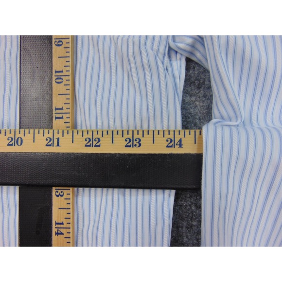 Tommy Bahama Shirt Mens 17x36/37 Light  Blue Striped Long Sleeve Button Down - Picture 6 of 8